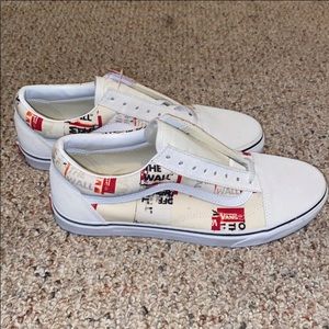 Vans Off the Wall White and Red Sneakers